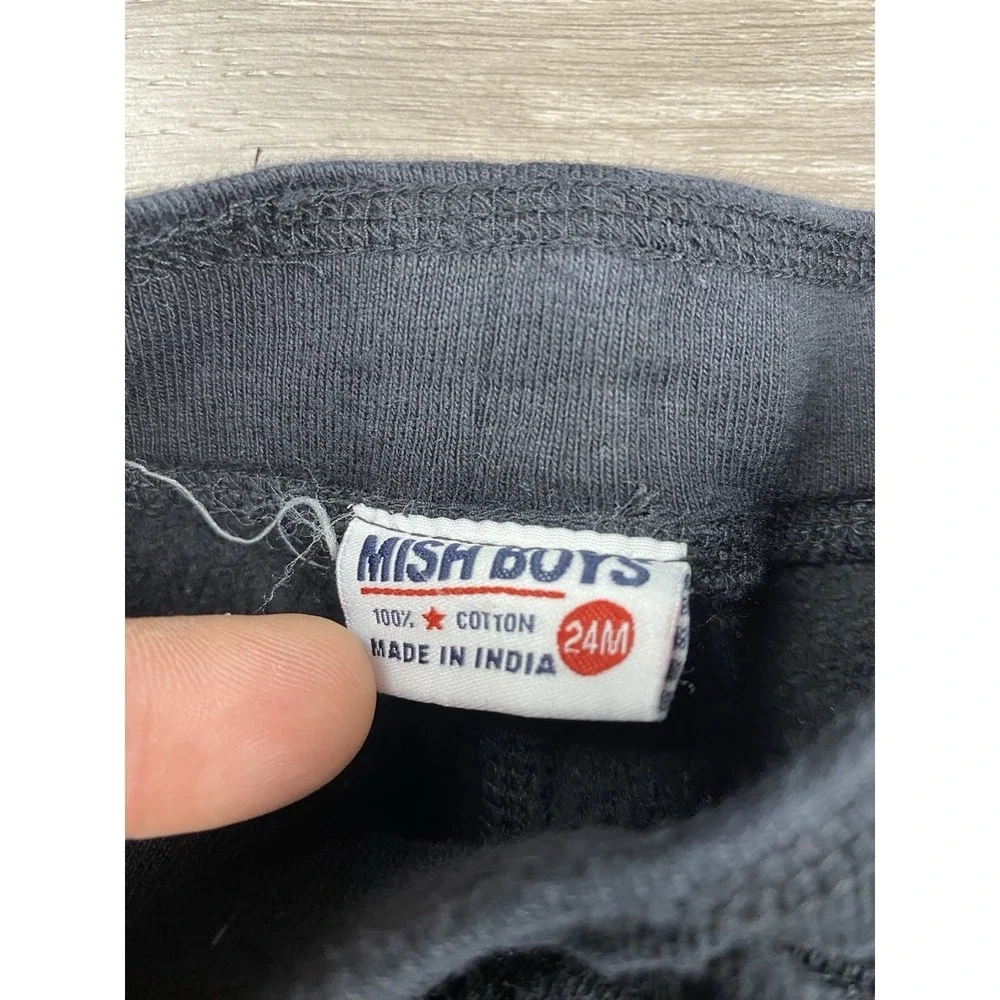 Mish‎ Toddler Boys Pull On Drawstring Sweat Pants Black Size 24 Months
